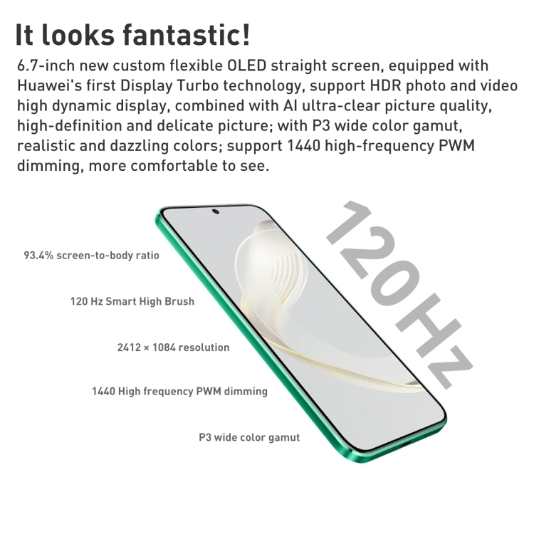 Dual Back Cameras, Screen Fingerprint Identification, 6.7 inch HarmonyOS Qualcomm Snapdragon 778G 4G Octa Core up to 2.4GHz, Network: 4G, OTG, NFC, Not Support Google Play, nova 11 128GB