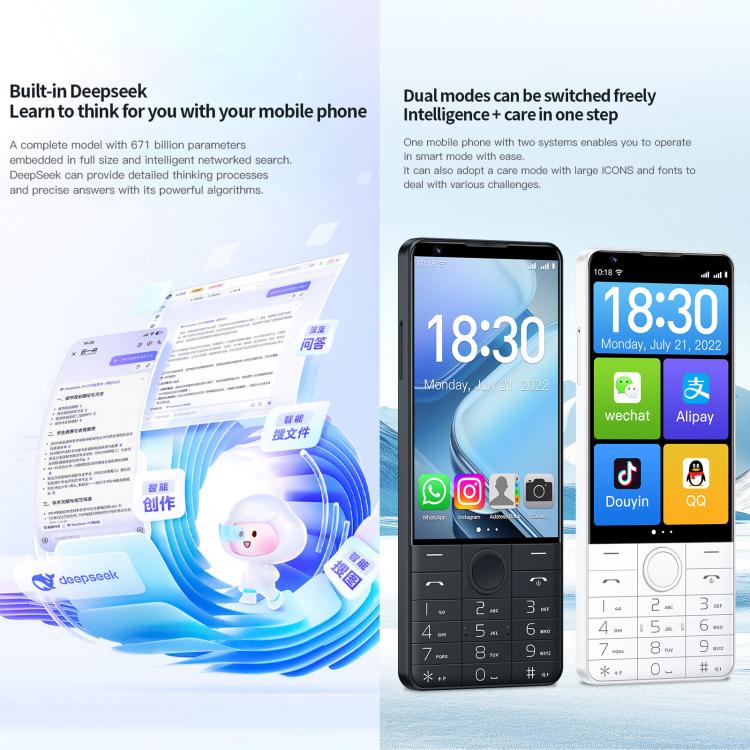 DOOV R70 Keypad Phone, 6GB+128GB, 4 inch Android 13 Mediatek MT6762 Octa Core, Network: 4G, Support Google Store, No Camera, No Camera