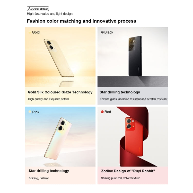 Dual Back Cameras, 6.7 inch ColorOS 13 / Android 13 Qualcomm Snapdragon 778G 5G Octa Core up to 2.4Ghz, Network: 5G, Support Google Play, Reno9 12GB+512GB, 12GB+512GB