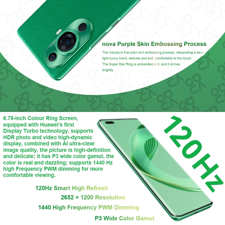 Dual Back + Dual Front Cameras, Screen Fingerprint Identification, 6.78 inch Kunlun Glass HarmonyOS Qualcomm Snapdragon 778G 4G Octa Core up to 2.4GHz, Network: 4G, OTG, NFC, Not Support Google Play, nova 11 Ultra  512GB Kunlun Glass