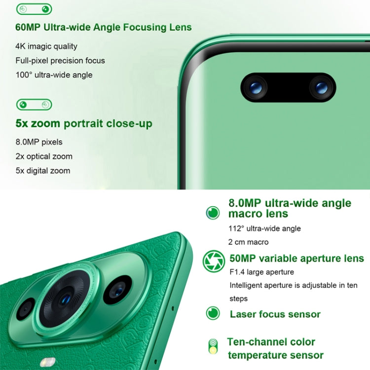 Dual Back + Dual Front Cameras, Screen Fingerprint Identification, 6.78 inch Kunlun Glass HarmonyOS Qualcomm Snapdragon 778G 4G Octa Core up to 2.4GHz, Network: 4G, OTG, NFC, Not Support Google Play, nova 11 Ultra  512GB Kunlun Glass